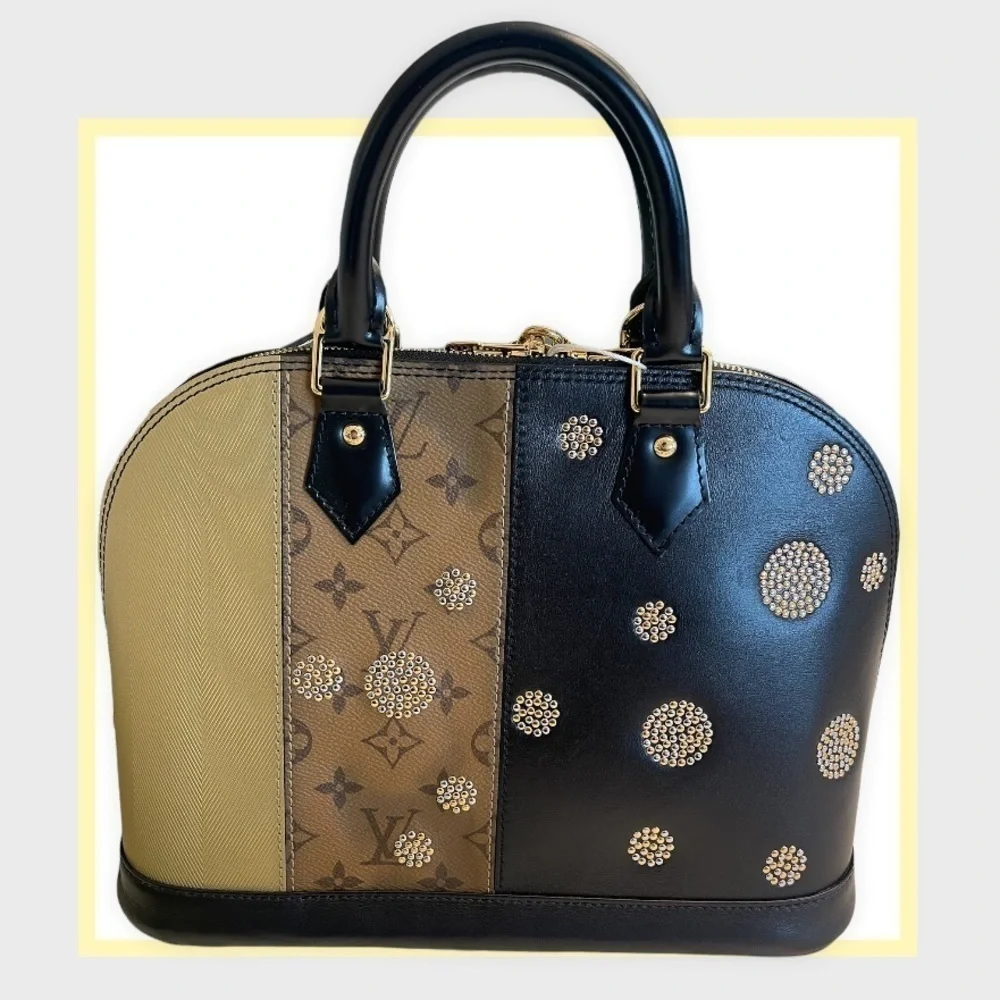 LV LOUIS VUITTON Reverse Monogram‎ Studded Night Lights Alma PM